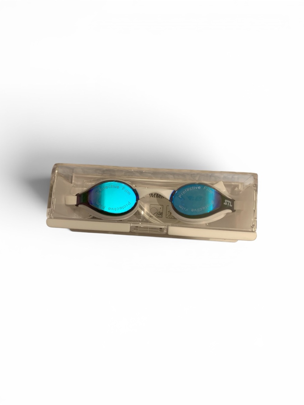 STL Swim Goggles with Blue Mirrored Lenses